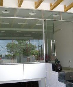Cửa kính cường lực - cửa bản lề sàn 1 cánh