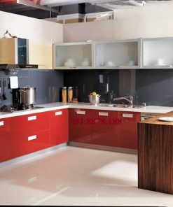 Kính ốp bếp màu xám