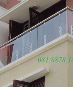 Lan can kính trụ hộp rỗng
