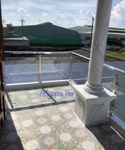 Lan can kính trụ dài inox 304
