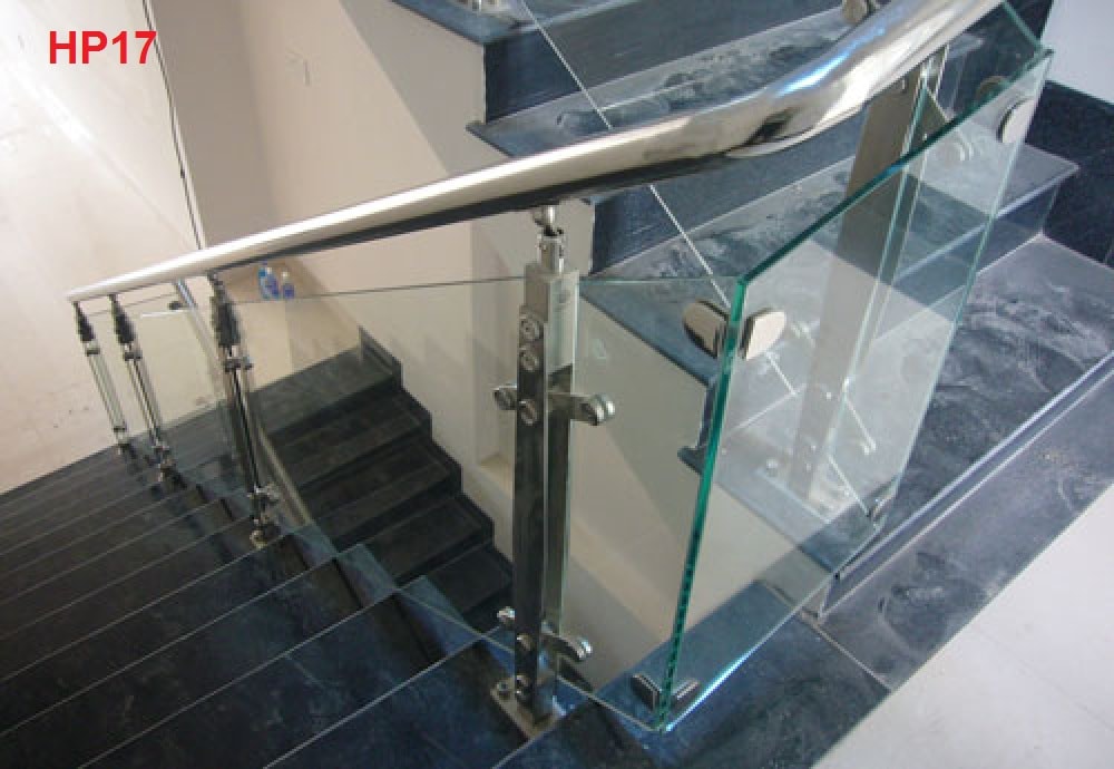 Cầu thang kính inox 304
