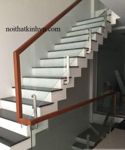 Cầu thang kính trụ lửng 01- Trụ đơn đặc