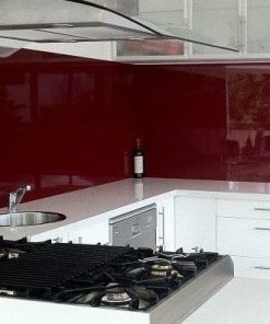 Kính màu ốp bếp màu đỏ ruby