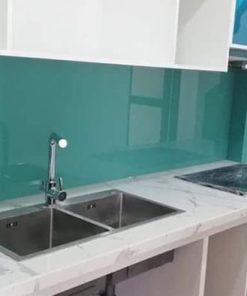 Kính màu ốp bếp màu xanh ngọc