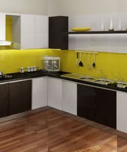 Kính màu ốp bếp màu vàng chanh