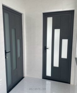 Cửa xingfa 1 cánh chia ô, nan trang trí